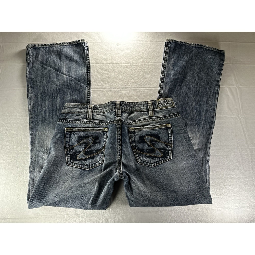 Silver Suki‎ Bootcut Western Glove Works Jeans Women Size 32x33 Medium Wash